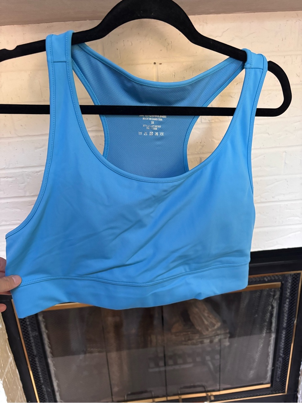 Zenana Outfitters Light Blue Racerback Sports Bralette